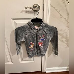 Super Hero Girls Gray Superhero Kids Hoodie Size Xsmall 4/5
